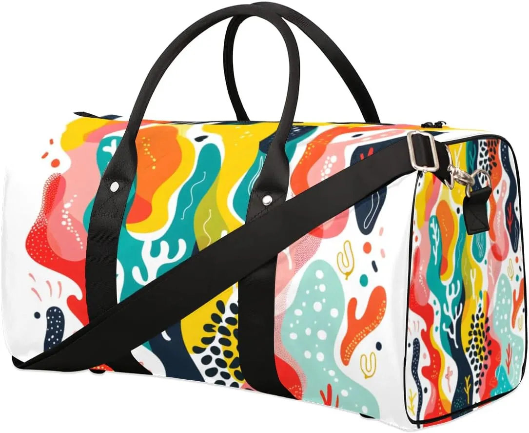 Travel Duffle Bag Abstract Corals Gym Bags for Men Women Travel Duffel Bags with Adjustable Shoulder Strap Carry On Weekender Bag