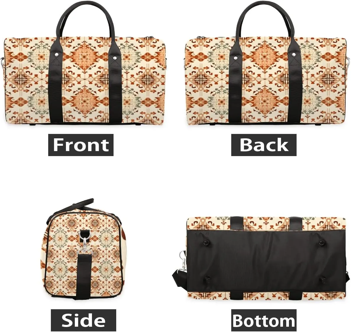 Travel Duffle Bag Boho Themed Gym Bags for Men Women Travel Duffel Bags with Adjustable Shoulder Strap Carry On Weekender Bag