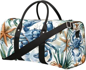 Travel Duffle Bag Crab Starfish Gym Bags for Men Women Travel Duffel Bags with Adjustable Shoulder Strap Carry On Weekender Bag