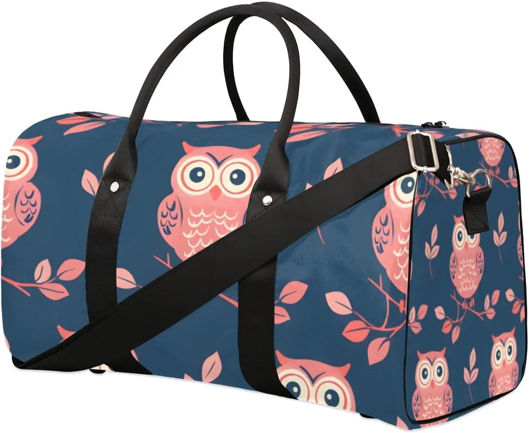 Travel Duffle Bag Cute Owl Branch Gym Bags for Men Women Travel Duffel Bags with Adjustable Shoulder Strap Carry On Weekender Bag