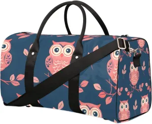 Travel Duffle Bag Cute Owl Branch Gym Bags for Men Women Travel Duffel Bags with Adjustable Shoulder Strap Carry On Weekender Bag