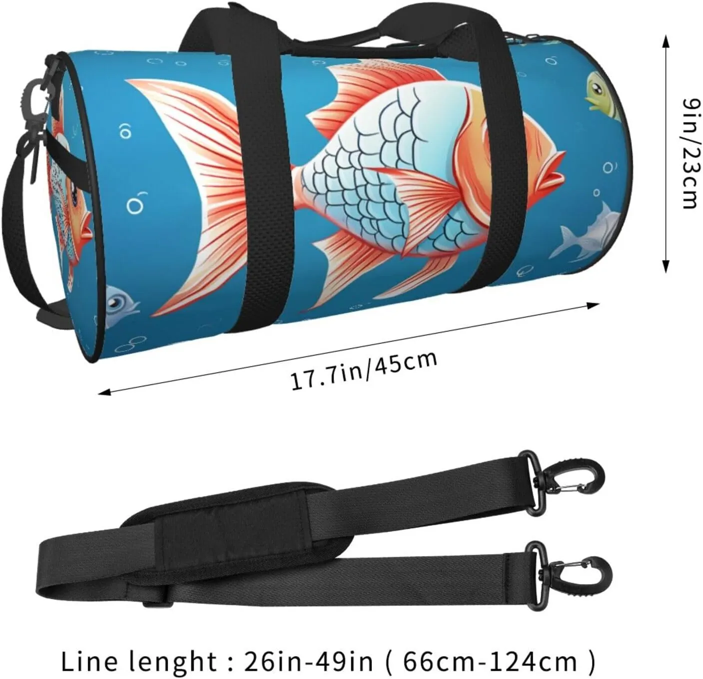 Travel Duffle Bag Weekender Bags For Men Women With Shoe Compartment Large Capacity Weekender Overnight Bag Ornamental Fish Carry On Tote Bags Sport Gym Bag For Travel Yoga