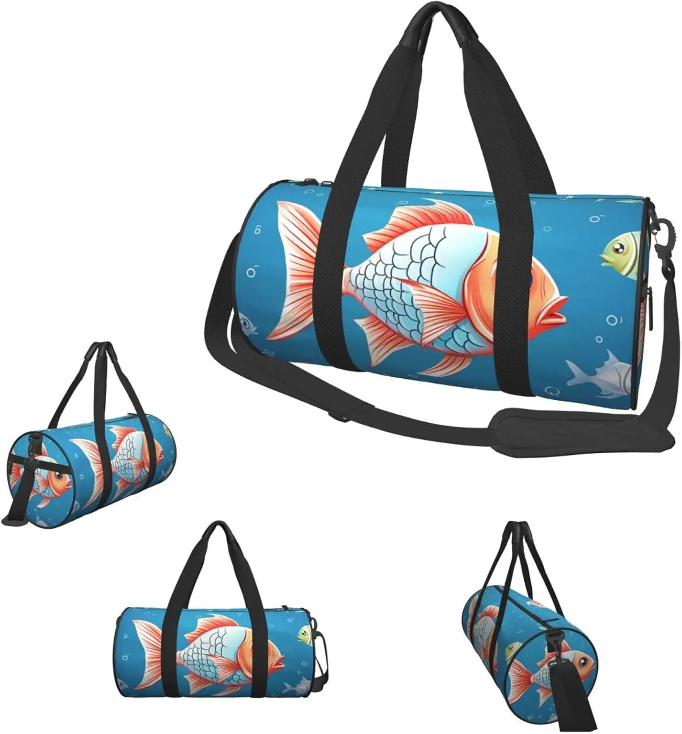 Travel Duffle Bag Weekender Bags For Men Women With Shoe Compartment Large Capacity Weekender Overnight Bag Ornamental Fish Carry On Tote Bags Sport Gym Bag For Travel Yoga