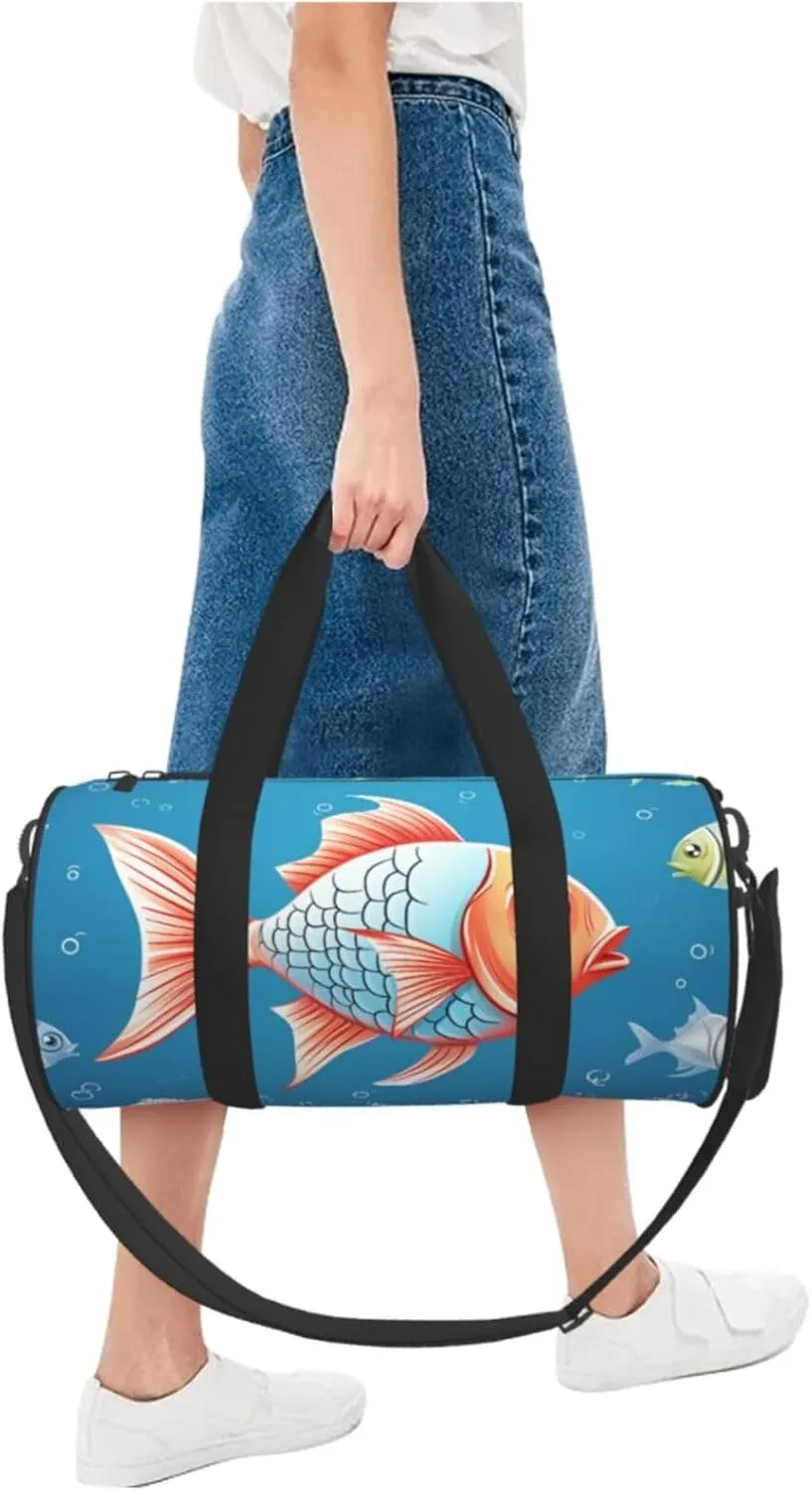 Travel Duffle Bag Weekender Bags For Men Women With Shoe Compartment Large Capacity Weekender Overnight Bag Ornamental Fish Carry On Tote Bags Sport Gym Bag For Travel Yoga