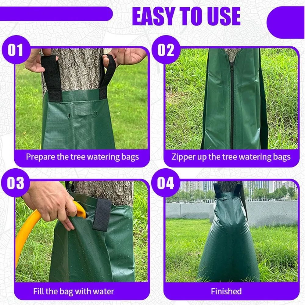 Tree Watering Bag Slow Release, 3Pcs20 Gallon Tree Bags for Watering 5~8 Hours Automatic Drip Irrigation Watering Bag Made of PVC for for Newly Planted or Transplanted Trees in Hot Weather