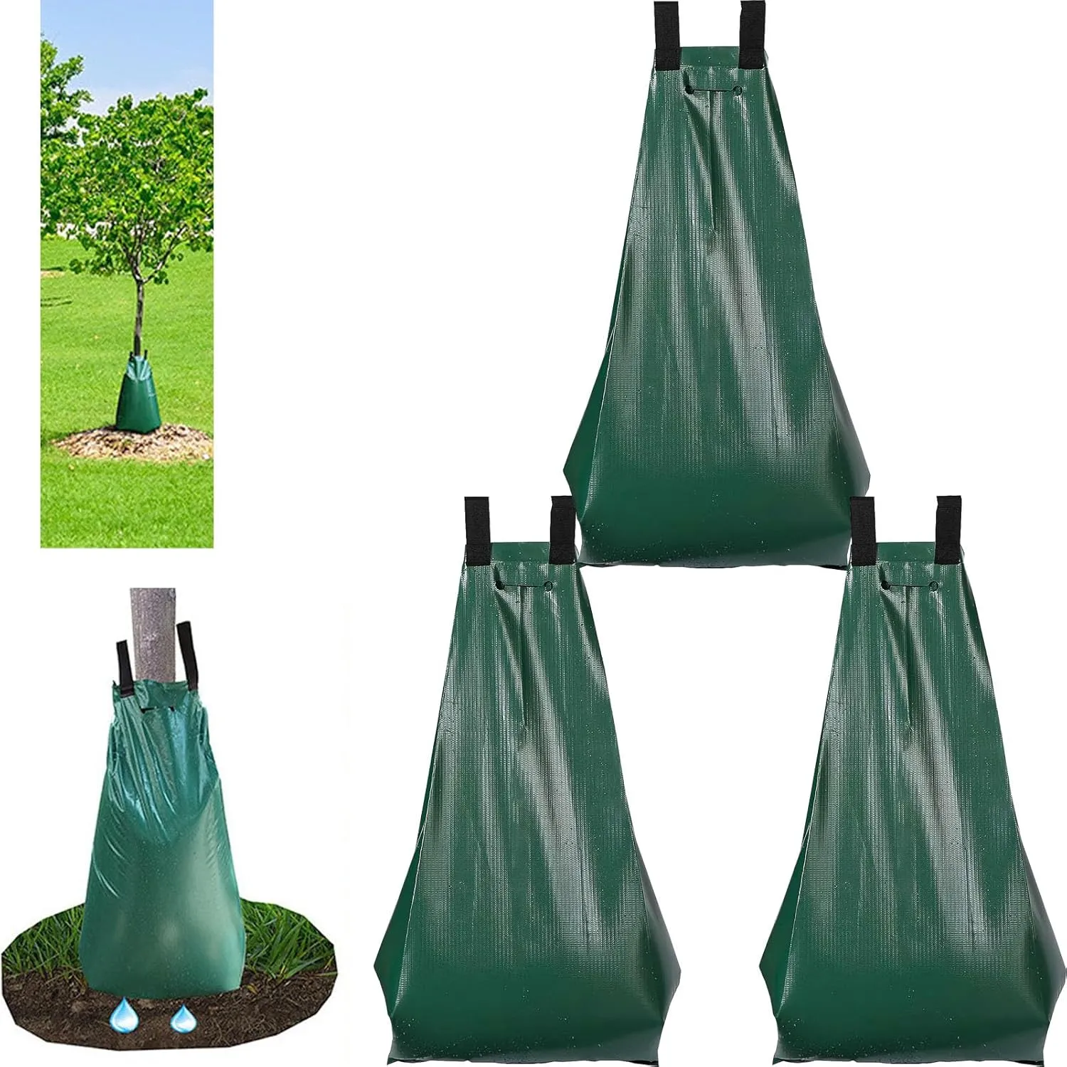 Tree Watering Bag Slow Release, 3Pcs20 Gallon Tree Bags for Watering 5~8 Hours Automatic Drip Irrigation Watering Bag Made of PVC for for Newly Planted or Transplanted Trees in Hot Weather