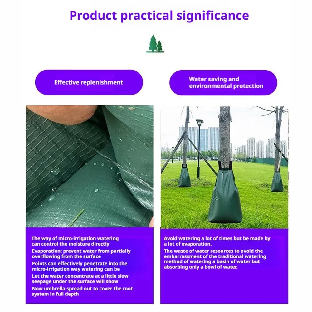 Tree Watering Bag Slow Release, 3Pcs20 Gallon Tree Bags for Watering 5~8 Hours Automatic Drip Irrigation Watering Bag Made of PVC for for Newly Planted or Transplanted Trees in Hot Weather