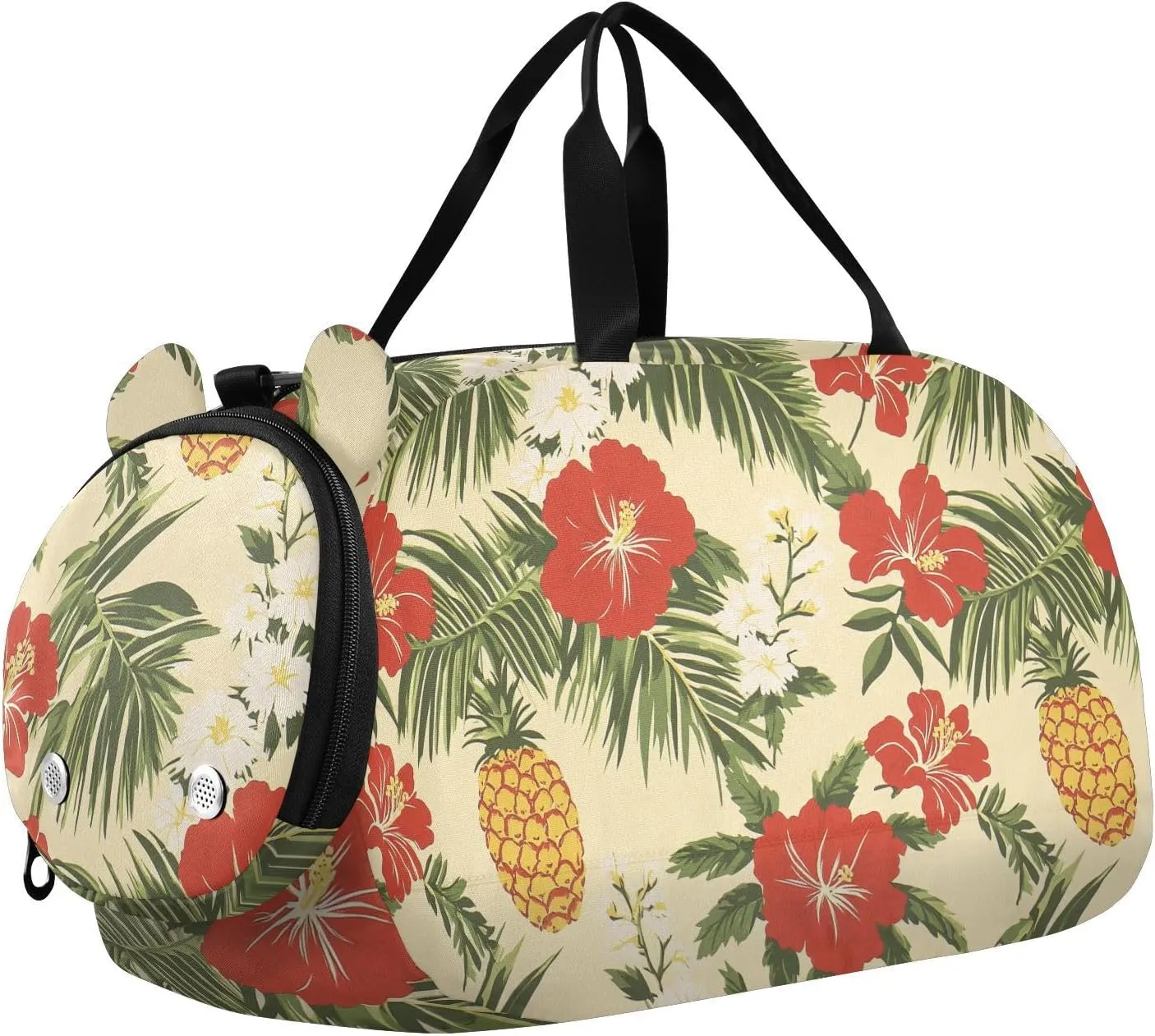 Tropical Plants Fruits Duffel Gym Bags with Shoes Compartment Lightweight Sports Duffel Bag for Travel, Sports, Fitness & Workout