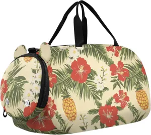 Tropical Plants Fruits Duffel Gym Bags with Shoes Compartment Lightweight Sports Duffel Bag for Travel, Sports, Fitness & Workout