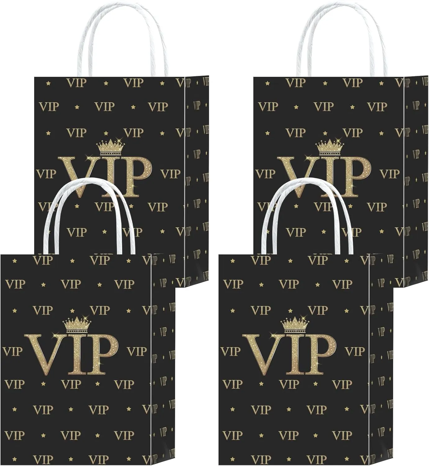 Tyndallrays 16 Pieces VIP Goodie Bags for VIP Birthday Party Supplies,VIP Gift Snacks Treat Candy Party Favors Bags with Handles for Kids Adults Hollywood Movie Theme Party Decorations