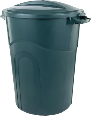 United Solution ECOSolution 32 Gallon Garbage Can, ECO Green, Easy to Carry Garbage Can with Sturdy Construction, Pass-Through Handles & Attachable Click Lock Lid, Indoor or Outdoor Use, 2-Pack
