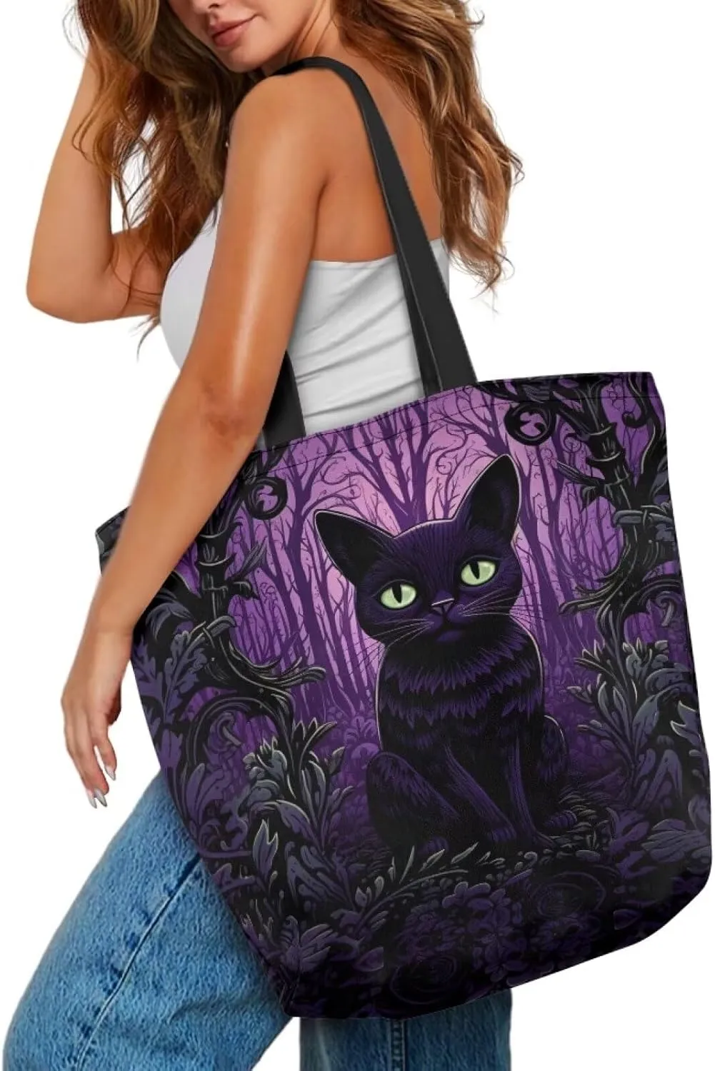 Upetstory Reusable Grocery Shopping Bag Cloth Tote Bags for Adults Teen Girls