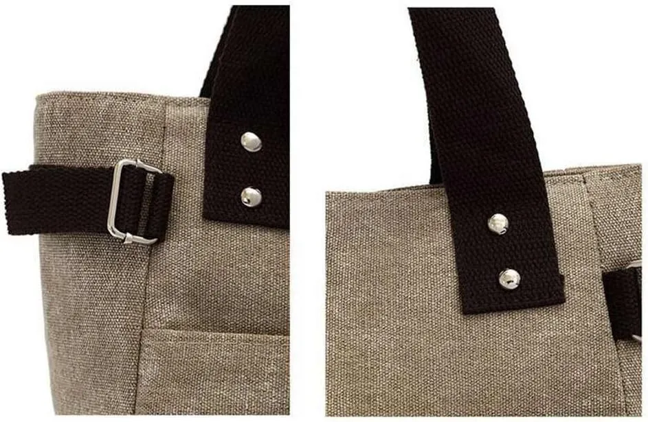 Valentoria Canvas Tote Handbag for Women Cute Cat Embroidery Shoulder Purse Large Zipper Travel Work Shopping Grocery Bags