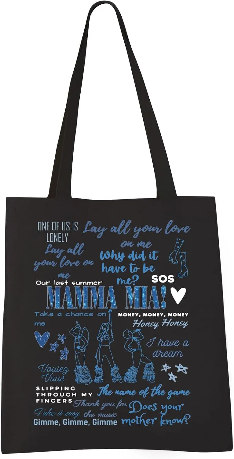 VAMSII Mama Mia Musical Tote Bag G Weekend Bag Does Your Mother Know Musical Lover Disco Bachelorette Bag