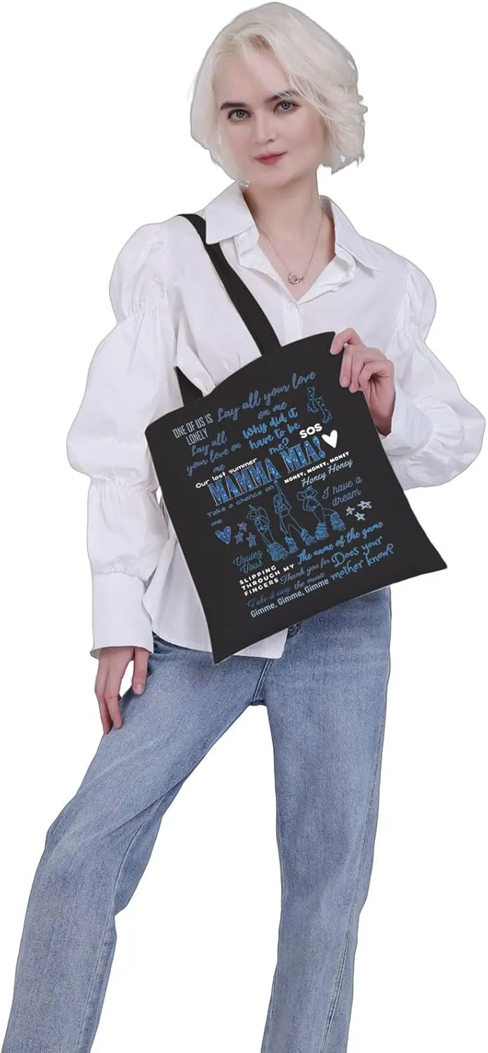 VAMSII Mama Mia Musical Tote Bag G Weekend Bag Does Your Mother Know Musical Lover Disco Bachelorette Bag