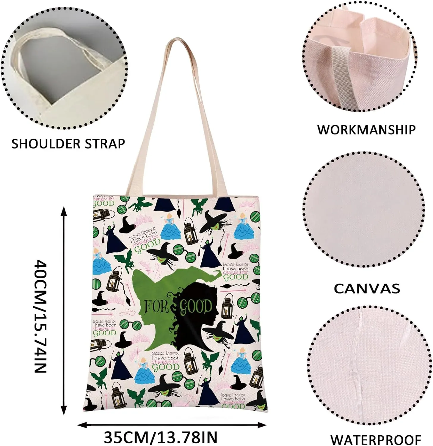 VAMSII Musical Theatre Tote Bag The Musical Theater Fans Gift Stylish Gift For Lovers