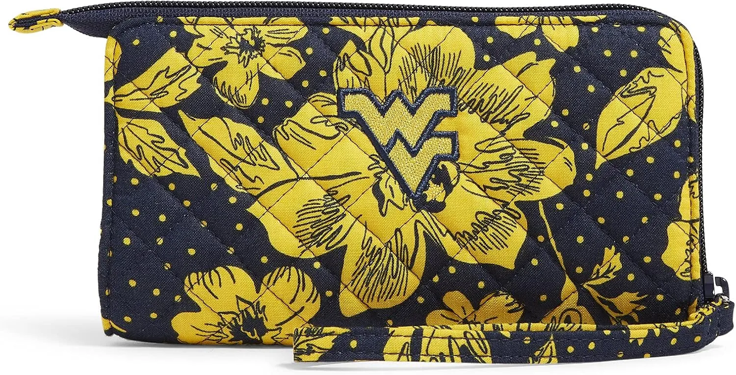 Vera Bradley Women's Cotton Collegiate Front Zip Wristlet with RFID Protection (Multiple Teams Available)