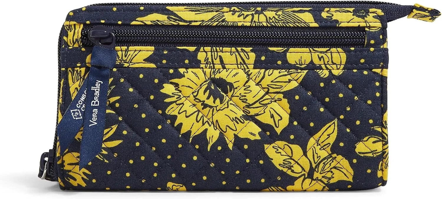 Vera Bradley Women's Cotton Collegiate Front Zip Wristlet with RFID Protection (Multiple Teams Available)