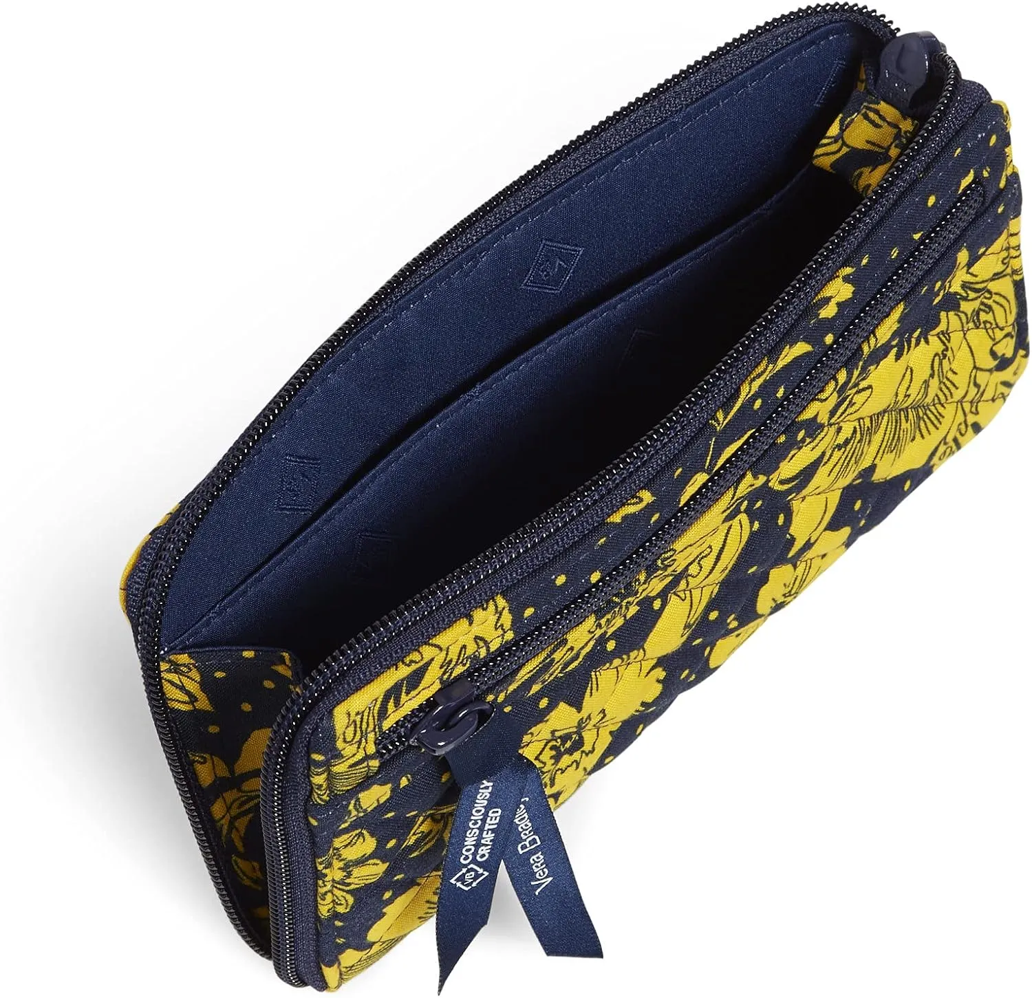 Vera Bradley Women's Cotton Collegiate Front Zip Wristlet with RFID Protection (Multiple Teams Available)