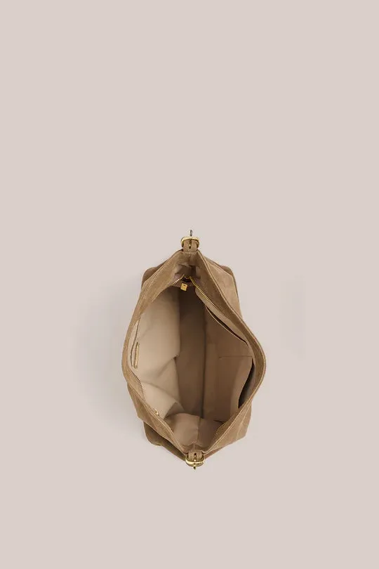 VESTIRSI - Savannah Suede Hobo Bag  BROWN