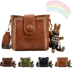 Vintage Fashion Bag with Adjustable Wider Shoulder Strap, Crossbody Bags for Women, Vintage Retro Small Water Bucket Bag