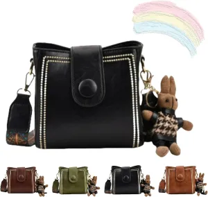 Vintage Fashion Bag with Adjustable Wider Shoulder Strap, Crossbody Bags for Women, Vintage Retro Small Water Bucket Bag