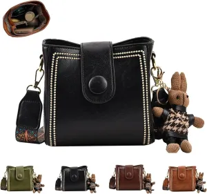 Vintage Fashion Bag With Adjustable Wider Shoulder Strap, Vintage Retro Small Water Bucket Bag, Crossbody Bags for Women