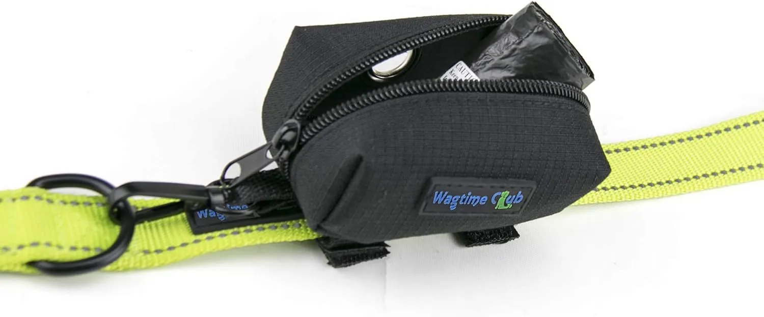 Wagtime Club Poop Bag Dispenser (Black) 2 Pack - Improved Design! - Quick Bag Dispenser with No Dangle Design and 2 Free Rolls