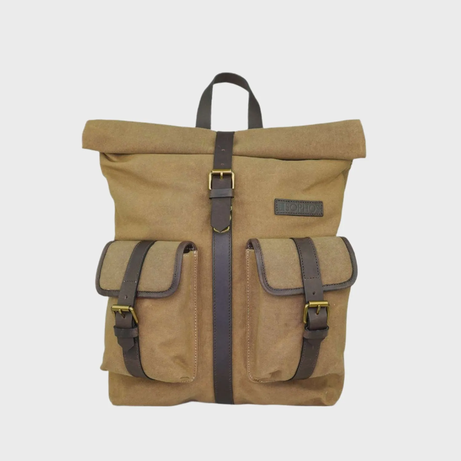 Waxed Canvas Roll Top Rucksack