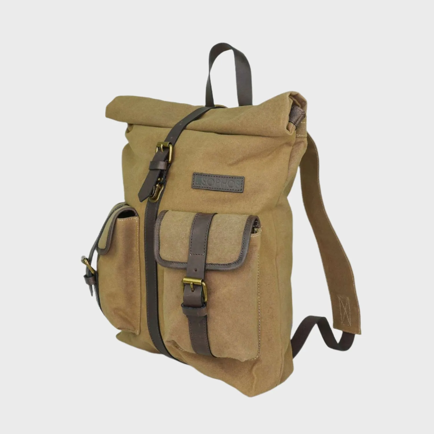 Waxed Canvas Roll Top Rucksack