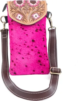 Western Handmade Genuine Leather Sling Bag | Handcrafted Compact Crossbody Bag with Adjustable Strap | Durable and Stylish with Hand-Tooled Design | Ideal for Daily Use, Travel, and Outdoor Adventures