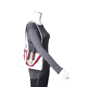 White Sturdy Shoulder On-demand delivery Bag Leather Small Sylvie GUCCI