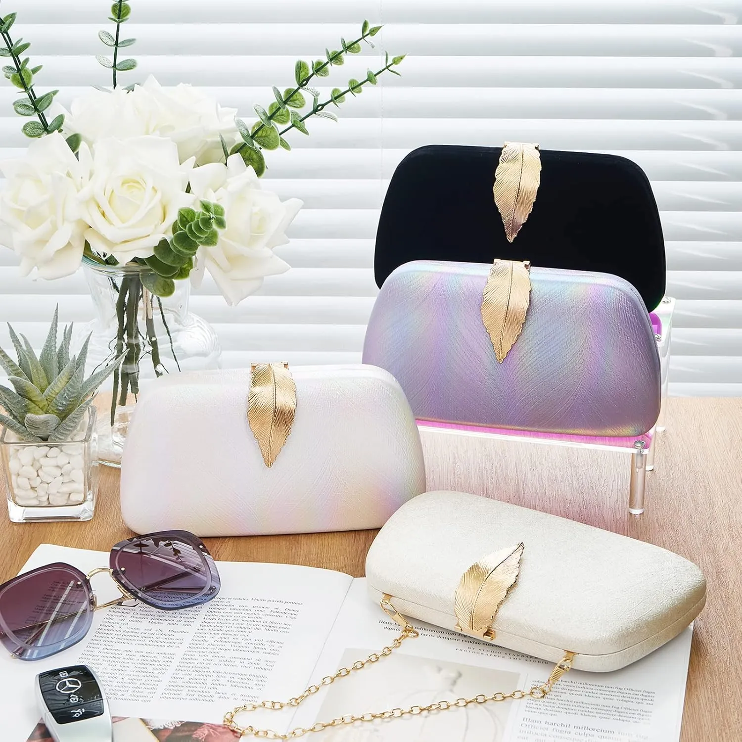 Women Clutch Bag Evening bag Fringed Evening Handbag,Lady Party Wedding Clutch Purse Chain Shoulder Cross Body Bag