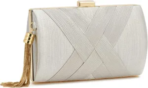 Women Clutch Bag Evening bag Fringed Evening Handbag,Lady Party Wedding Clutch Purse Chain Shoulder Cross Body Bag