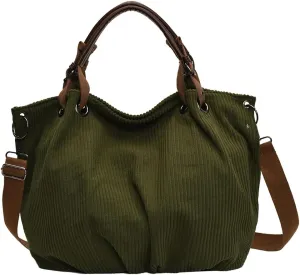 Women Slouchy Tote Handbag Large Capacity Stylish Crossbody Bag Detachable Long Strap Daily Commuting Bag Zipper