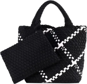 Women Tote Bag Large Neoprene Tote Bag Fashion Woven Bag Neoprene Tote Handbag Roomy Shoulder Bags for Beach, Gym