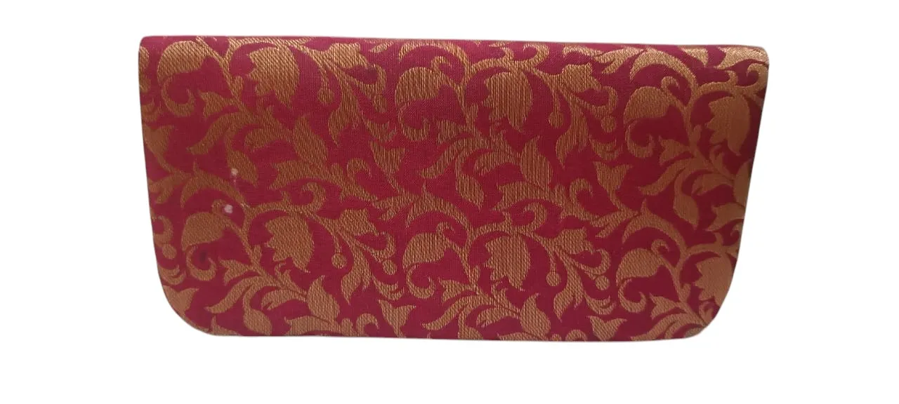 Women's Clutch with hand work  Handle-Bridal Ethnic Traditional Casual Purse/Clutch/Handbag (8 x 5 x 2 inch)