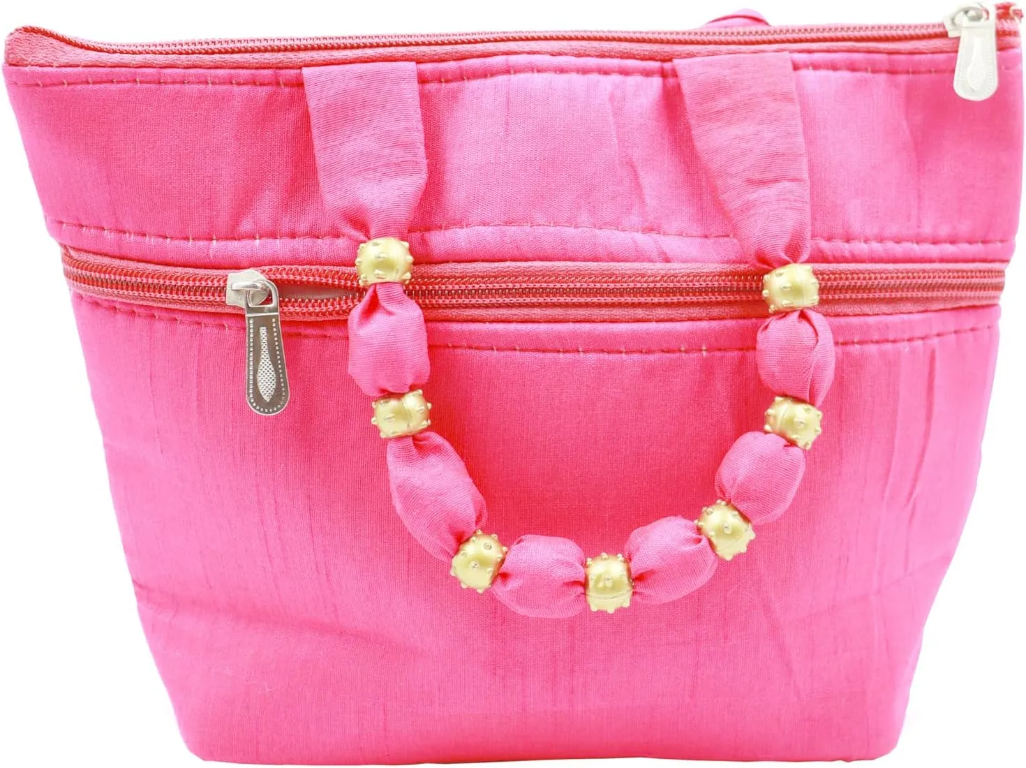 Womens Designer Embroidery Handbag Handmade Satin Bags for Wedding Party Fancy Purse with Top Handle