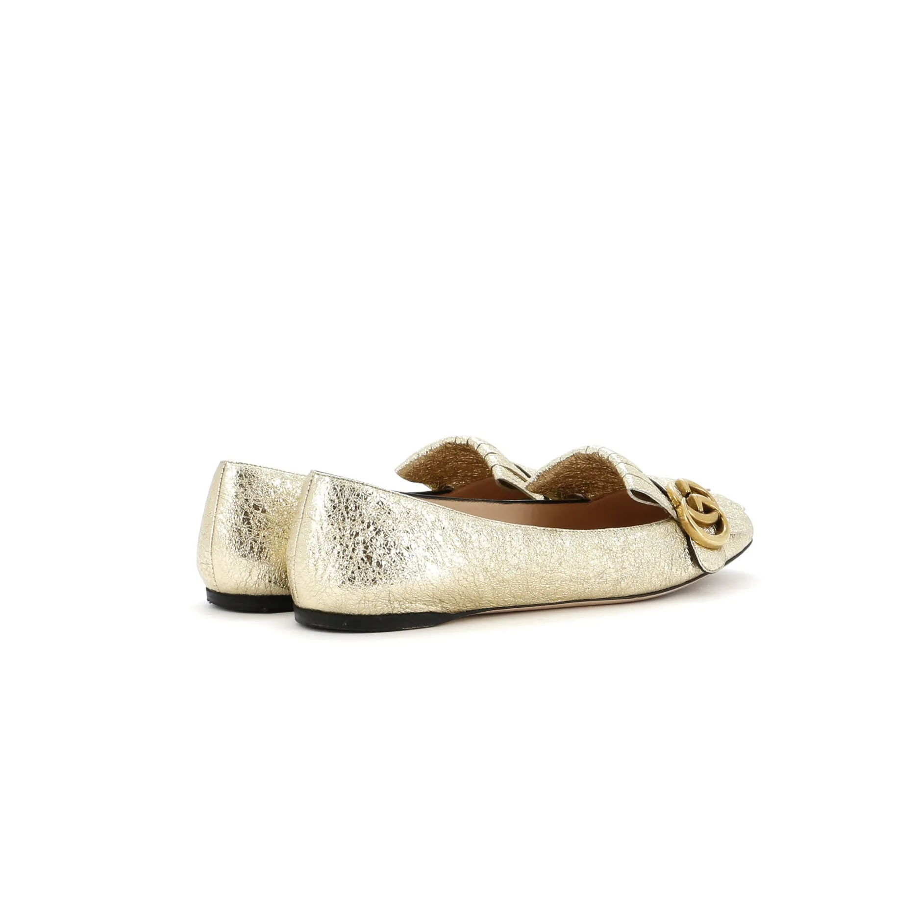 Women's GG Marmont Fringed Flats Leather