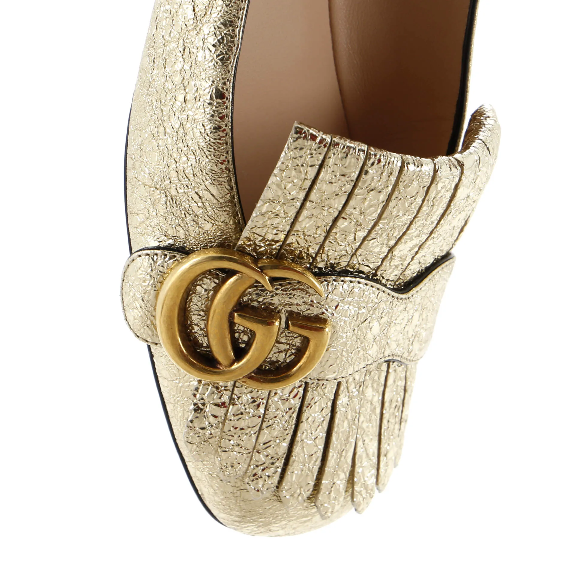 Women's GG Marmont Fringed Flats Leather