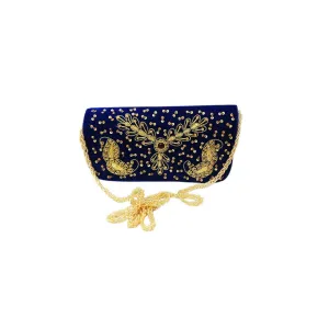 Women's Glitter zari  Beaded Evening Party Clutch Wedding Bag Wallet