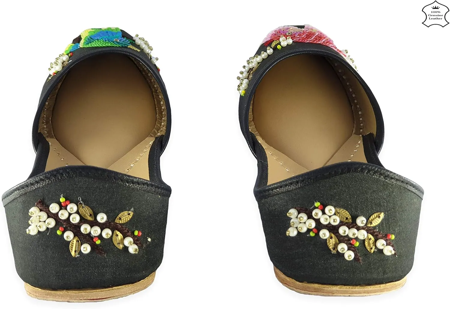 Women's Humming Bird Genuine Soft Leather Juttis | Bite and Pinch Free Jutis | Punjabi Jutti For Ladies | Wedding Flat Stylish Mojari | Bridal Ethnic Flats For Girls |