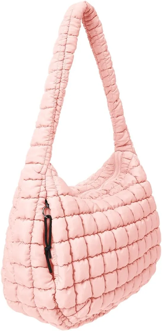 Womens' Lightweight Quilted Carryall GYM Tote Bag Puffer Crossbody Bag Soft Puffy Boho Handbags Big Capacity Purse