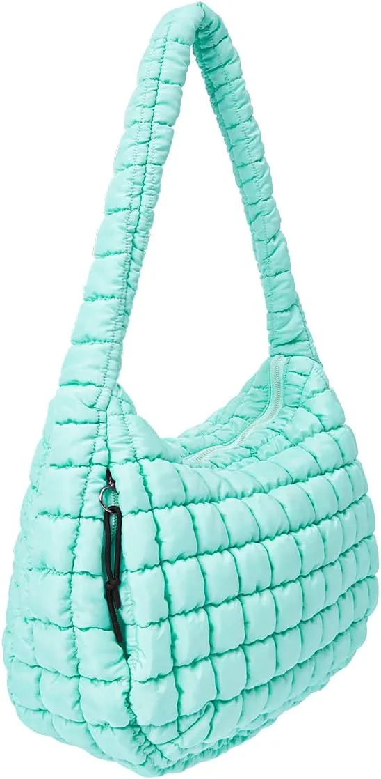 Womens' Lightweight Quilted Carryall GYM Tote Bag Puffer Crossbody Bag Soft Puffy Boho Handbags Big Capacity Purse