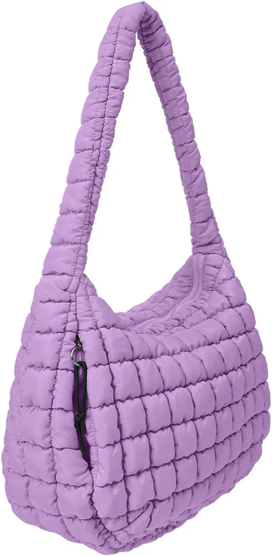 Womens' Lightweight Quilted Carryall GYM Tote Bag Puffer Crossbody Bag Soft Puffy Boho Handbags Big Capacity Purse