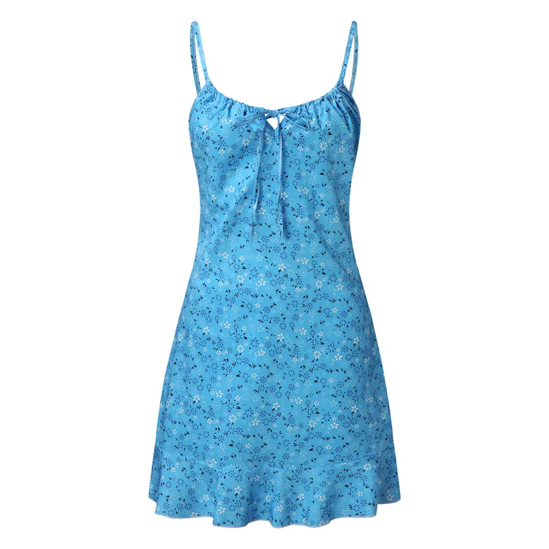 Women's Sexy Floral Lace Up Plus Size Bodycon Strappy Dress