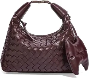 Woven Bag for Women Vegan Leather Top Handle Handbag Crossbody Bag Shoulder Bag Purses for Women