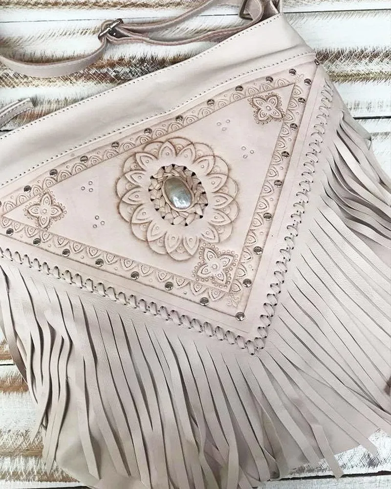 WS Harlow Fringed Bag - Cream